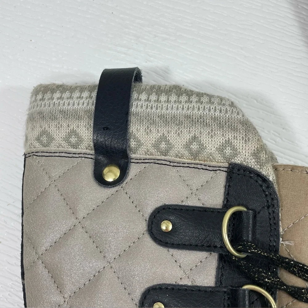 SOREL Tofino Holiday Silver Sage Lace-up Winter Snow Boots Women US Size 5 EU 36